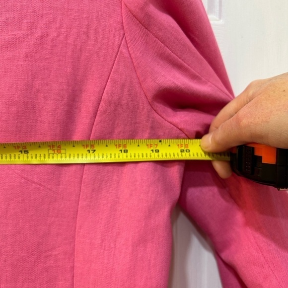 Chadwicks of Boston Linen Blend Pink Blazer Double Button Lined Women Size 8 - Picture 4 of 6